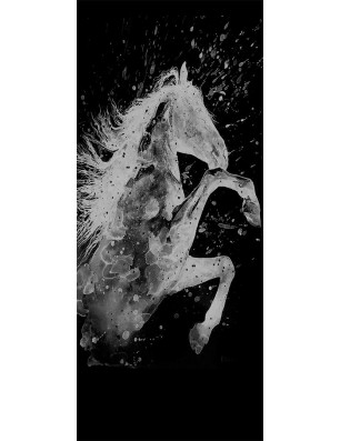 Lichtausschnitt flying Horse Gelasert Auf Grauglas