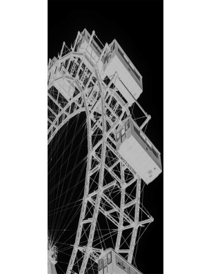 Lichtausschnitt Riesenrad Gelasert Auf Grauglas