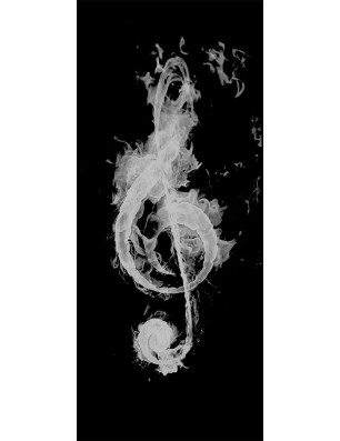 Lichtausschnitt Burning Musik Gelasert Auf Grauglas