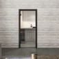 Ganzglastür Loft Schwarzlack 18 Auf Klarglas