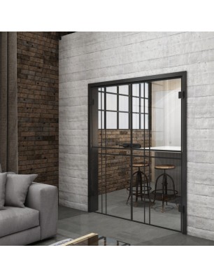Ganzglastür Loft Schwarzlack 21 Auf Klarglas