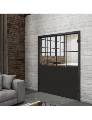 Ganzglastür Loft Schwarzlack 24 Auf Klarglas