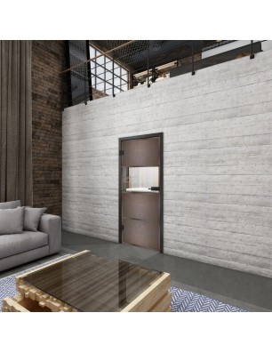 Ganzglastür Loft Rosteisen Genietet 26 Auf Klarglas