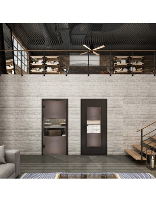 Ganzglastür Loft Rosteisen Genietet 27 Auf Klarglas