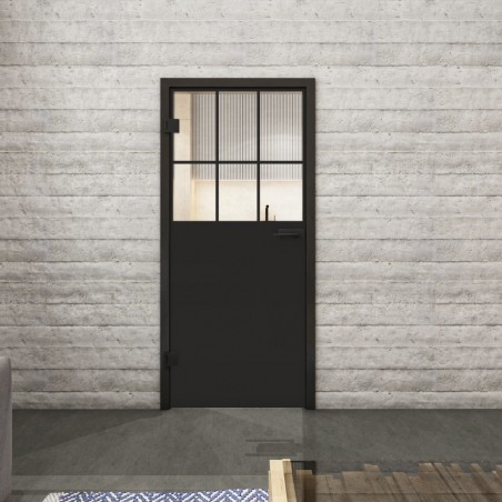 Ganzglastür Loft Schwarzlack 27 Auf Klarglas