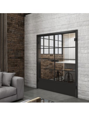 Ganzglastür Loft Schwarzlack 31 Auf Klarglas