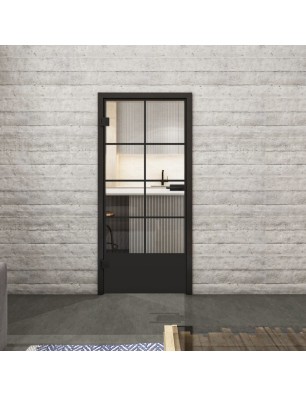 Ganzglastür Loft Schwarzlack 34 Auf Klarglas