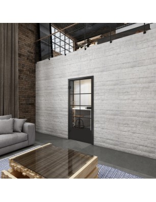 Ganzglastür Loft Schwarzlack 34 Auf Klarglas