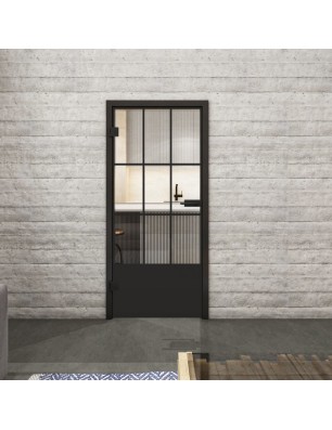 Ganzglastür Loft Schwarzlack 38 Auf Klarglas