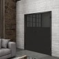 Ganzglastür Loft Schwarzlack 25 Auf Grauglas