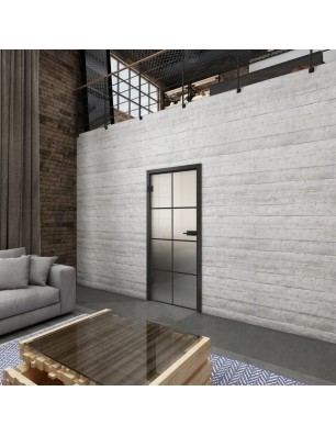 Ganzglastür Loft Schwarzlack 06 Blickdicht-modernes Zuhause