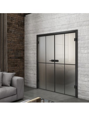 Ganzglastür Loft Schwarzlack 08 Blickdicht-modernes Zuhause