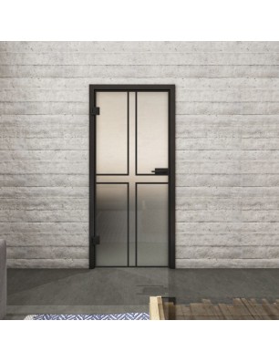 Ganzglastür Loft Schwarzlack 15 Blickdicht-modernes Zuhause