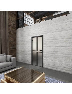 Ganzglastür Loft Schwarzlack 15 Blickdicht-modernes Zuhause