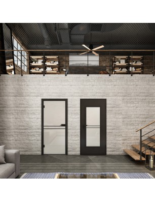 Ganzglastür Loft Schwarzlack 18 Blickdicht-modernes Zuhause