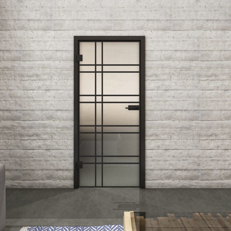 Ganzglastür Loft Schwarzlack 19 Blickdicht