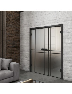 Ganzglastür Loft Schwarzlack 21 Blickdicht-modernes Zuhause