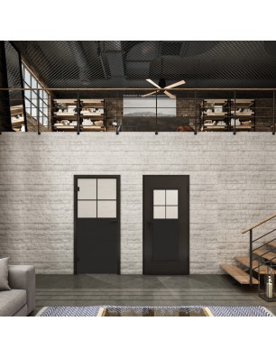 Ganzglastür Loft Schwarzlack 23 Blickdicht-modernes Zuhause