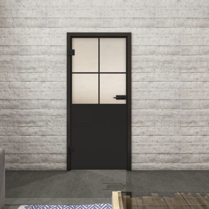 Ganzglastür Loft Schwarzlack 24 Blickdicht Ganzglastür Loft Schwarzlack 24 Blickdicht