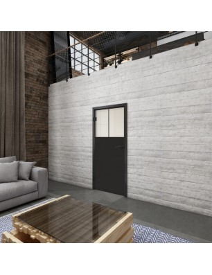 Ganzglastür Loft Schwarzlack 25 Blickdicht-modernes Zuhause