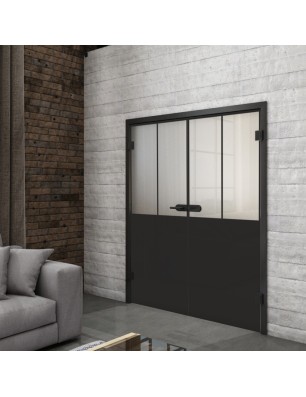 Ganzglastür Loft Schwarzlack 26 Blickdicht-modernes Zuhause