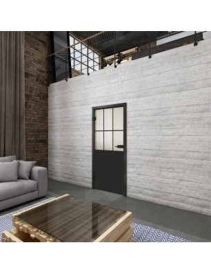 Ganzglastür Loft Schwarzlack 28 Blickdicht-modernes Zuhause