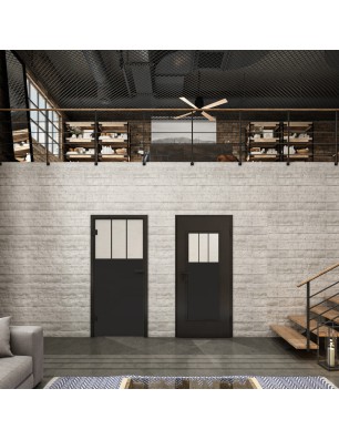 Ganzglastür Loft Schwarzlack 29 Blickdicht-modernes Zuhause