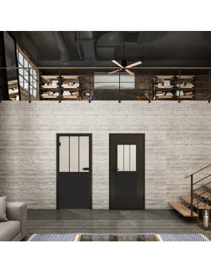 Ganzglastür Loft Schwarzlack 30 Blickdicht-modernes Zuhause