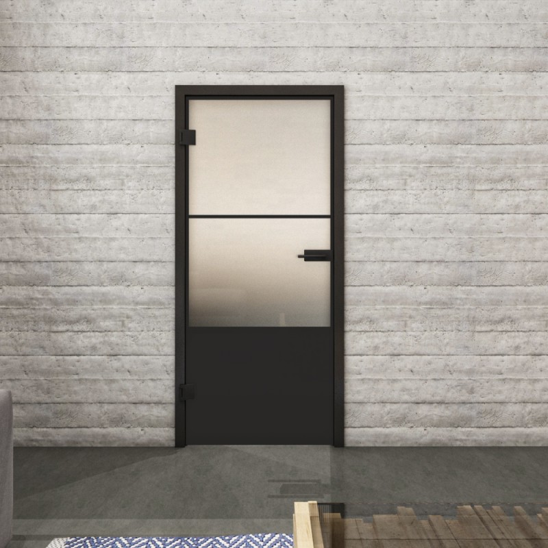 Ganzglastür Loft Schwarzlack 33 Blickdicht Ganzglastür Loft Schwarzlack 33 Blickdicht