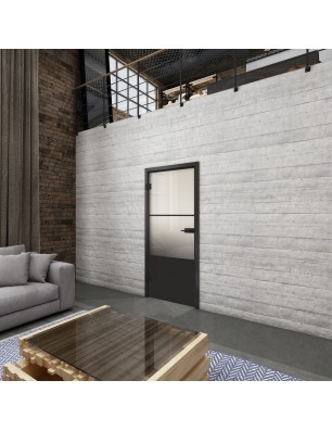 Ganzglastür Loft Schwarzlack 33 Blickdicht-modernes Zuhause
