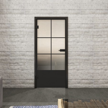 Ganzglastür Loft Schwarzlack 35 Blickdicht-modernes Zuhause
