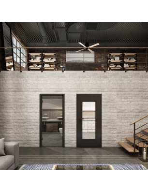 Lichtausschnitt Loft Schwarzlack 02 Auf Klarglas