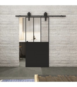 Glasschiebetür BARN-LINE Loft Schwarzlack 30 Auf Klarglas