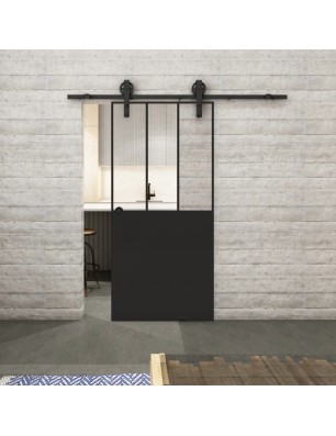 Glasschiebetür BARN-LINE Loft Schwarzlack 30 Auf Klarglas