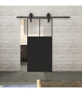 Glasschiebetür BARN-LINE Loft Schwarzlack 25 Auf Klarglas