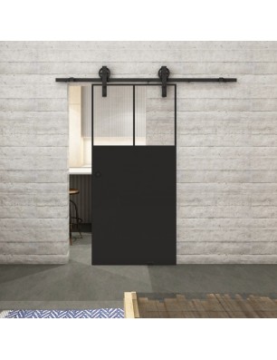 Glasschiebetür BARN-LINE Loft Schwarzlack 25 Auf Klarglas