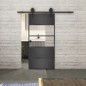 Glasschiebetür BARN-LINE Loft Schwarzeisen Genietet 25 Auf Klarglas Glasschiebetür BARN-LINE Loft Schwarzeisen Genietet 25 Auf Klarglas