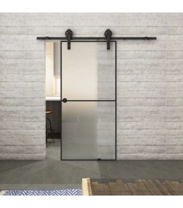 Glasschiebetür BARN-LINE Loft Schwarzlack 04 Blickdicht