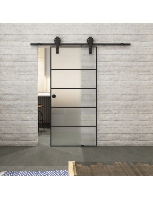 Glasschiebetür BARN-LINE Loft Schwarzlack 01 Blickdicht