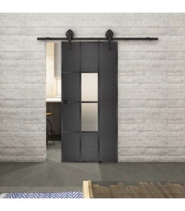 Glasschiebetür BARN-LINE Loft Schwarzeisen Genietet 35 Blickdicht