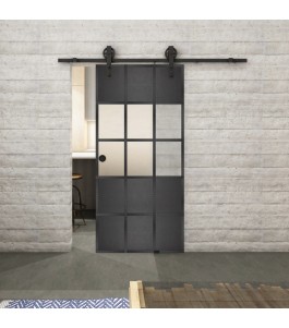 Glasschiebetür BARN-LINE Loft Schwarzeisen Genietet 31 Blickdicht