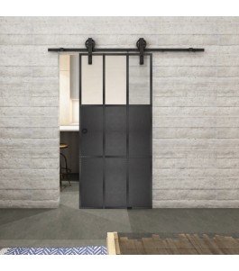 Glasschiebetür BARN-LINE Loft Schwarzeisen Genietet 23 Blickdicht