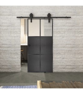 Glasschiebetür BARN-LINE Loft Schwarzeisen Genietet 19 Blickdicht