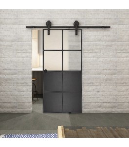 Glasschiebetür BARN-LINE Loft Schwarzeisen Genietet 18 Blickdicht
