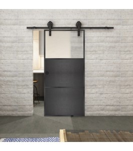Glasschiebetür BARN-LINE Loft Schwarzeisen Genietet 15 Blickdicht