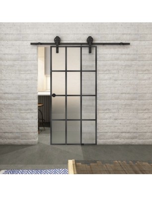 Glasschiebetür BARN-LINE Loft Schwarzeisen Genietet 10 Blickdicht