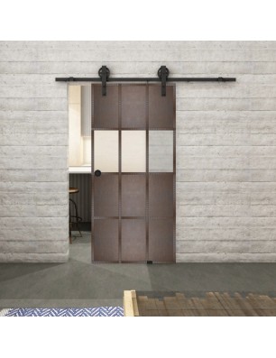 Glasschiebetür BARN-LINE Loft Rosteisen Genietet 32 Blickdicht