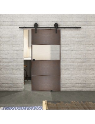 Glasschiebetür BARN-LINE Loft Rosteisen Genietet 26 Blickdicht