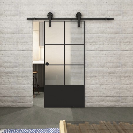 Glasschiebetür BARN-LINE Loft Schwarzlack 35 Blickdicht