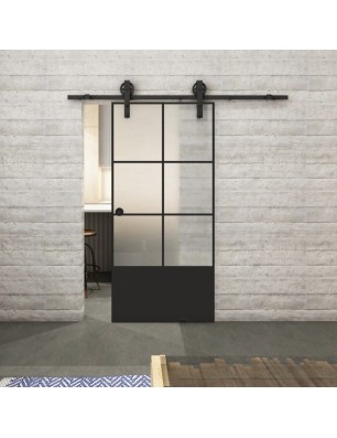 Glasschiebetür BARN-LINE Loft Schwarzlack 35 Blickdicht